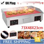 Large Electric Griddle Countertop Hot Plate Bacon Grill Kitchen Commercial 73CM