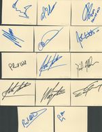 F1 Old Drivers Signatures  - collection 14 signed 4x3 inch cards with COA