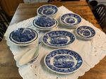 Antique 19thC Adams Cattle Scenery Dinner Set 2 Tureens Dinner, Salad Tea Plates