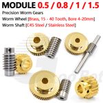 Mod 0.5 0.8 1 1.5 Brass Worm Gear Wheel 15/20/25/30/35/40/50/60 Tooth Precision