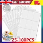 25-100 Sheets A4 Double-Sided 9-Pocket Pages Trading Card Sleeves Pages Collect