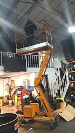 Scissor Lift Mobile Personnel Access Platform with Work Cage - Orange