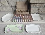 Vintage 1940s China Plates & Paints Hand Painting Unique Display Paint Set
