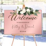 Personalised Wedding Welcome Sign Mirror Acrylic Customised Wedding Guide Plaque