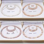 Genuine Natural Freshwater Cultured Pearl Jewelry Necklace Bracelet Earrings Set