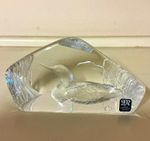 Mats Jonasson Clear Glass Bird Paperweight Decorative Swedish