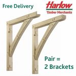 Gallows Porch Brackets Solid Timber 700x605mm LC300 Wood (PAIR)