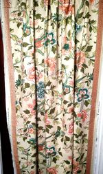 G P & J Baker 1977 TAIPEI Vintage Fabric Remnant Exotic Birds & Flowers 2m used
