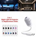 2-in-1 Galaxy Projector Night Light USB Projection Lamp with 12 Projection Films