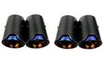 4 x BMW M2 M3 M4 M5 M6 Burnt Blue Carbon Fibre Exhaust Tips F87 F80 F82 F83 F10