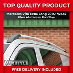FITS MERCEDES VITO 14> W447 EXTRA LONG ALUMINIUM ROOF BARS RAILS RACK NO DRILL