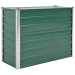Raised Garden Bed Outdoor Planter Flower Box Galvanised Steel Green vidaXL