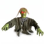 Halloween Zombie Stake Glow in the Dark Green-Faced Zombie Figure Realistic