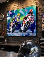Valentino Rossi Marco Simoncelli  canvas art prints by Greg Tillett MotoGP