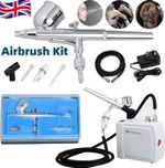 Mini Airbrush & Compressor Kit Dual Action Spray Gun Model Paint Tattoo 0.3MM