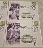 *SIGNED* TENNIS ROD LAVER  AUSTRALIA ALPHA  PEEL N STICK 4 FIRST DAY COVER 
