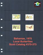 $5.15 Scott Value - 1975 BAHAMAS Butterflies Caribbean Wildlife CV MNH NH UMM