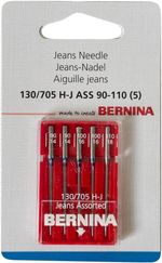 Bernina Genuine Jeans Denim Needles Size 90-110 (14-18) Pack 5 130/705H-J