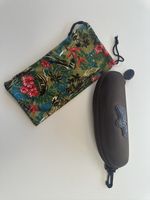 Maui Jim Brown Zippered Sunglasses Case w/ Clip w/ Cleaning Cloth Pouch