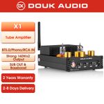 Douk Audio X1 HiFi Bluetooth 5.0 Vacuum Tube Amplifier with Phono Preamp 160W×2