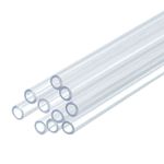 10 Pcs 2mm ID 3mm OD 0.5 Meters Length Clear Plastic Rigid Tubing Round Tubing