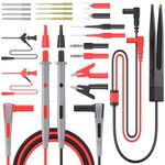 23pc Multimeter Test Leads Kit 1000V 20A Silicone Probe Crocodile Clip SMD Patch