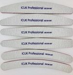 GRIT NAIL FILES 100 180 240 PROFESSIONAL QUALITY HALF MOON CURVED DIAMOND BUFFER