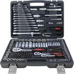 216 PCS Socket Set 1/4 3/8 1/2" Spanner Drive Ratchet Wrench Mechanic Tool Kit👍