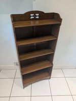 Antique C1910 Oak Open Bookcase Arts and Crafts