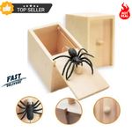 Spider In A Box Prank Wooden Scare Box Toy Trick Scary Halloween Party Pro Gift