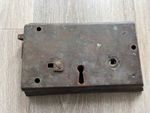 large victorian brass rim lock with privacy bolt 