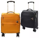 Expandable 8 Wheel Soft Luggage Bag Travel Suitcase TSA Lock Japan Black Yellow