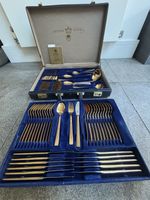 Bestecke sBs Solingen 24ct Gold Plated 70-Piece Cutlery Set in Carry Case