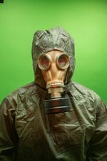 Authentic USSR Soviet GP-5 Gas Mask and Complete L-1 NBC / Hazmat Suit