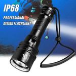 2000 Lumens Scuba Diving Flashlight Rechargeable IPX8 Waterproof Dive Light