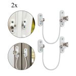 2x Security Window and Door UPVC Lock Restrictor For Baby Child Safety Cable