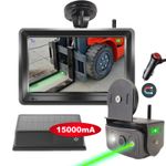 Wireless Laser Light Forklift Magnet 5000ma Camera +5" DVR Monitor 15000ma power