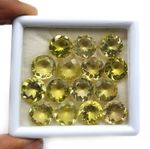 Natural Lemon Quartz Round Cut Loose Gemstone Lot 25 Pcs 12 MM 137 CT