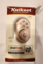 Kwikset SmartCode Electronic Deadbolt Satin Silver Backlit Keypad Alarm Key