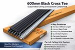 Black Cross Tee Section 600mm x 24 Suspended Ceiling Grid System Component T24