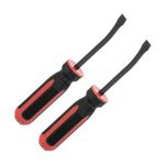 2Pcs 8" Angled Tip Pry Bar DIY with Strike Cap Handle Curved Screwdriver Pry Bar