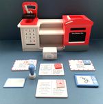 Little Town Tabletop Post office Playset Stamps & Letters Wooden Toy
