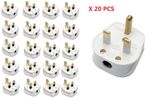 BULK 13 AMP UK 3 PIN FUSED WHITE  MAINS PLASTIC PLUG 13A PACK SOCKET BULK BS1363
