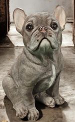 French Bulldog figurine large 36cm grey blue ornament decor Frenchie Puppy Dog