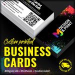 Custom Printed Business Cards | Double Sided 400GSM Silk Printing | Your Artwork
