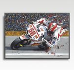 MARCO SIMONCELLI  MotoGP A3 print from painting by Greg Tillett poster Wall art