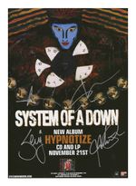 SYSTEM OF A DOWN ENTIRE GROUP AUTOGRAPHED SIGNED A4 POSTER PRINT