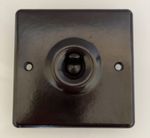 Vintage GEC Brown Bakelite Square Plate 1 Gang Light Switch New Old Stock AC