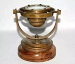 Antique brass nautical gimbal compass vintage ship binnacle gimballed