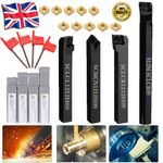 4SET 12mm Shank Lathe Turning Holder Boring Bar+Carbide Inserts Cutting Tools